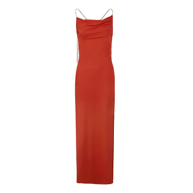 Red For Women High Waist Slim Dress
